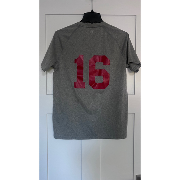 Under Armour HeatGear Gray T-Shirt – Size Men's Small – Number 16 (b2) - Picture 3 of 3